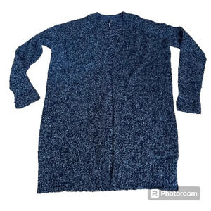 Razzle Dazzle Ladies Dark Gray Cozy Chunky Long Open Cardigan Sweater Size M